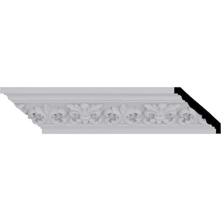 Ekena Millwork 3 1/4"H x 3 1/4"P x 4 3/4"F x 94 1/2"L, (5 7/8" Repeat) Fleur De Lis Crown Moulding MLD03X03X05FL